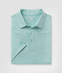 Southern Shirt Heather Madison Stripe Polo Fairway Green