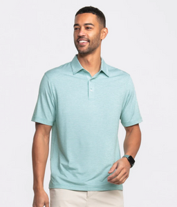 Southern Shirt Heather Madison Stripe Polo Fairway Green