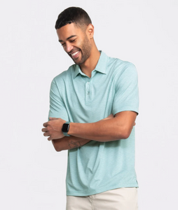 Southern Shirt Heather Madison Stripe Polo Fairway Green