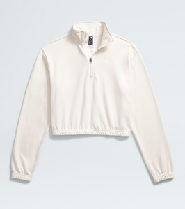 The North Face Women's Better Terry 1/2 Zip Pullover in White Dune