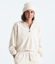 Load image into Gallery viewer, The North Face Women&#39;s Better Terry 1/2 Zip Pullover in White Dune