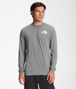 The North Face Men’s Box NSE LS Tee in Medium Grey Heather