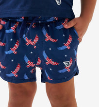 Load image into Gallery viewer, Burlebo Youth Swim Trunks in Jumbo USA Eagle