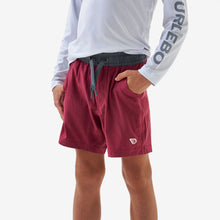 Load image into Gallery viewer, Burlebo Youth Athletic Shorts in Heather Cardinal