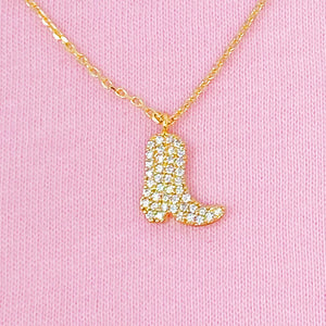 Glam Cowgirl Boot Necklace