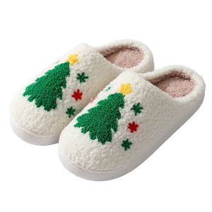 Christmas Tree Farm Fuzzy Slippers