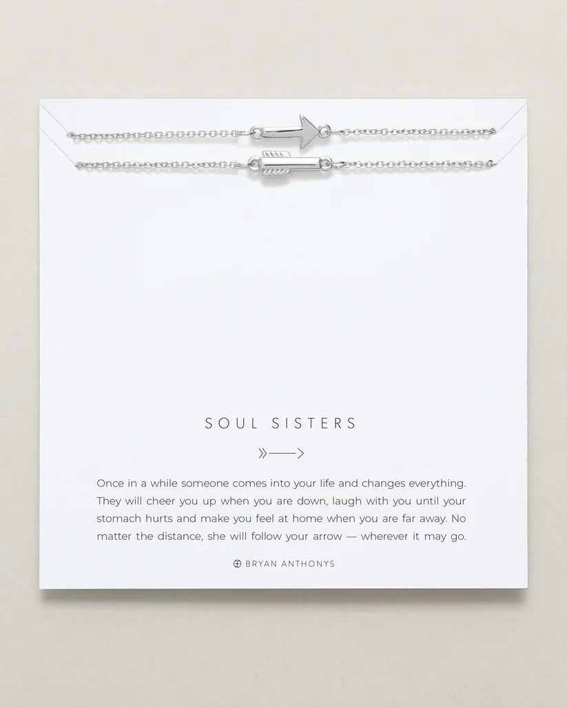 Soul Sisters Best Friend Arrow Necklaces Silver