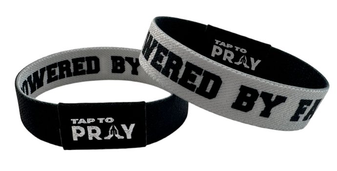 Versible Jesus is Lord/Powered by Faith Tap to Pray Wristband