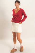 Load image into Gallery viewer, Reason To Go Wrap V Neck in Dark Red