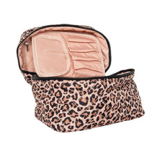 Load image into Gallery viewer, Travel Cosmetic Bag in Brown Leopard