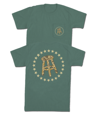 Barstool Sports Stool & Stars Camo SS Pocket Tee in Green