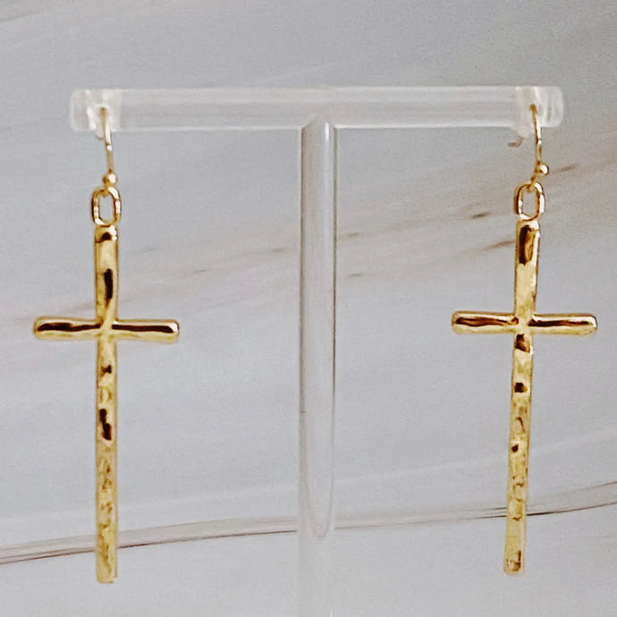 Slim and Stylish Cross Earrings