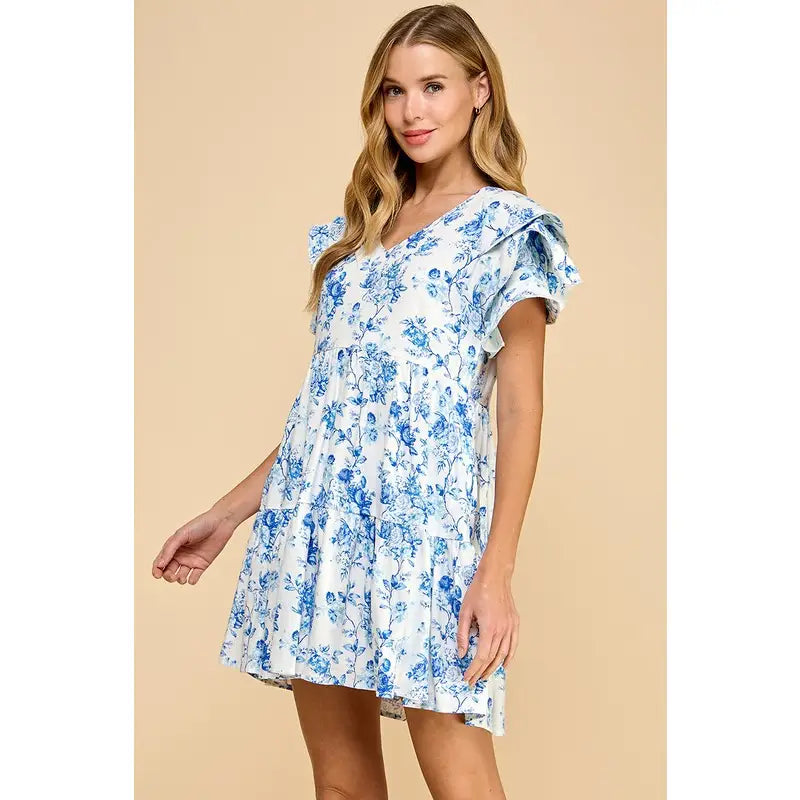 Saved My Soul Floral Print V Neck Dress