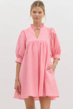 Load image into Gallery viewer, Main Attraction 3/4 Puff Sleeve Dress in Neon Pink