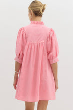 Load image into Gallery viewer, Main Attraction 3/4 Puff Sleeve Dress in Neon Pink