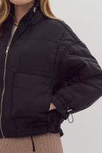 Load image into Gallery viewer, Nice for What Quilted Zip Up Jacket in Black