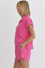 Load image into Gallery viewer, Putting Sugar on Me Half Zip Top Hot Pink