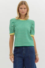 Load image into Gallery viewer, Happy As Can Be Striped Top in Green