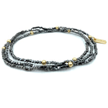 Load image into Gallery viewer, Erin Gray Boho Bracelet Stack in Black Hematite + Gold Filled