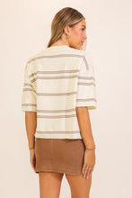 Load image into Gallery viewer, Turn Around striped Knit SS Sweater Top