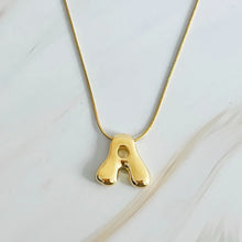 Load image into Gallery viewer, Balloon Letter Gold Initial Necklace