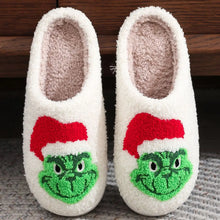 Load image into Gallery viewer, Feeling Grinchy Fuzzy Slippers