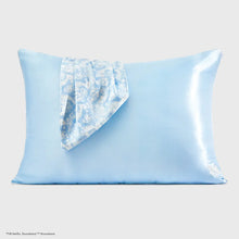 Load image into Gallery viewer, Kitsch x Bridgerton Standard Satin Pillowcase Toile De Blue