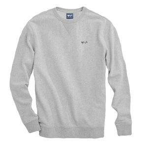 Coastal Cotton Crew Neck Sweatshirt in Heather Grey