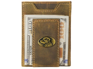 Vintage Tan Brass Lab Front Pocket Wallet