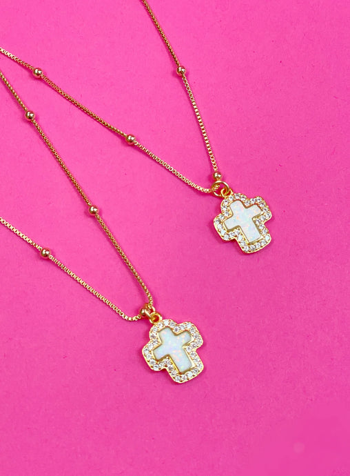 Taylor Shaye Meg Cross Necklace