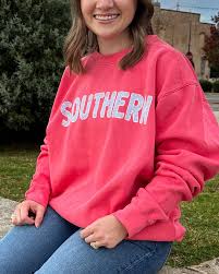 Southern Fried Cotton Comfy Crew Arch Sweatshirt in Watermelon