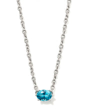 Load image into Gallery viewer, Kendra Scott Silver Cailin Pendant Necklace in Aqua Crystal