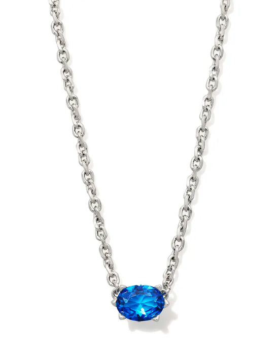 Kendra Scott Silver Cailin Pendant Necklace in Blue Violet Crystal