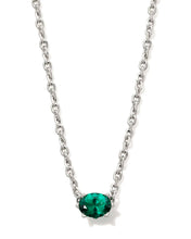 Load image into Gallery viewer, Kendra Scott Silver Cailin Pendant Necklace in Green Crystal