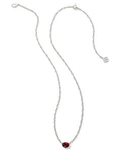 Kendra Scott Silver Cailin Pendant Necklace in Red Crystal