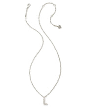 Load image into Gallery viewer, Kendra Scott Silver Crystal Letter Pendant Necklace