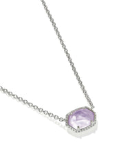 Load image into Gallery viewer, Kendra Scott Daphne Frame Pendant Necklace in Silver/Purple Amethyst
