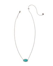 Load image into Gallery viewer, Kendra Scott Elisa Silver Color Burst Frame Short Pendant Necklace in Bronze Veined Aqua