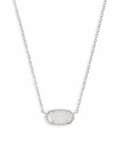 Load image into Gallery viewer, Kendra Scott Boxed Elisa Rhodium Pendant Necklace in Iridescent Drusy