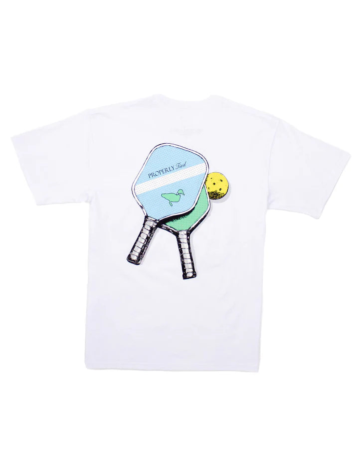 Properly Tied Pickleball SS Tee in White