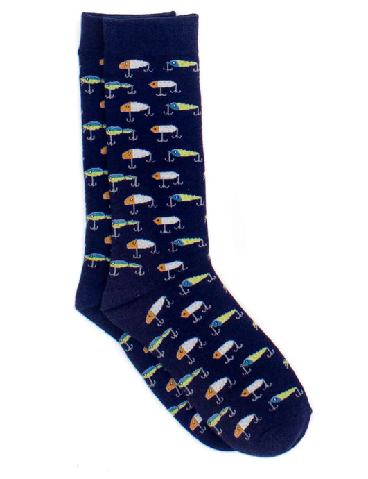 Properly Tied Men's Lucky Duck Socks Vintage Lures