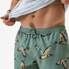 Load image into Gallery viewer, Burlebo Swim Trunks in Green Jumbo Mallards
