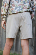 Load image into Gallery viewer, Burlebo Youth Khaki Athletic Shorts Driftwood Camo Liner