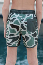 Load image into Gallery viewer, Burlebo Jumbo Retro Duck Camo Youth Swim Trunks