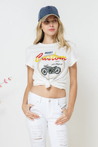 Biker Distressed Graphic Tee