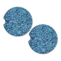 Load image into Gallery viewer, Save The Day Car Coasters-Blue Glitter