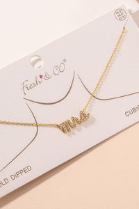 Mrs Script Necklace - Gold