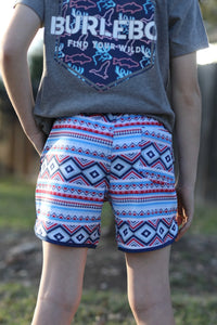 Burlebo Youth Swim Trunks Patriotic Aztec