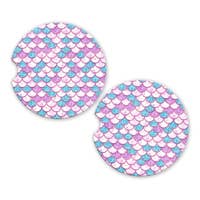 Save The Day Car Coasters-Teal Purple Mermaid