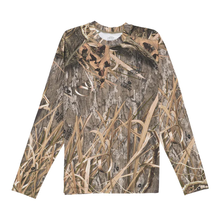 Aftco Youth Mossy Oak LS Shadow Grass Habitat Tee